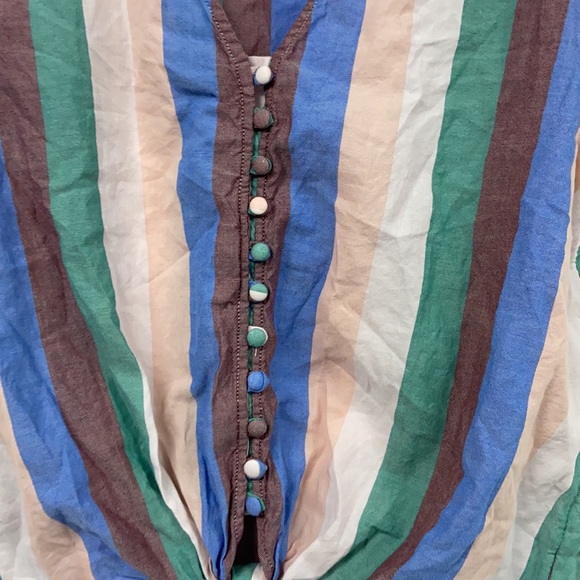 ‼️SOLD‼️Madewell Petite Novel Tie-Front Button Top in Flagstaff Stripe - Picture 5 of 9